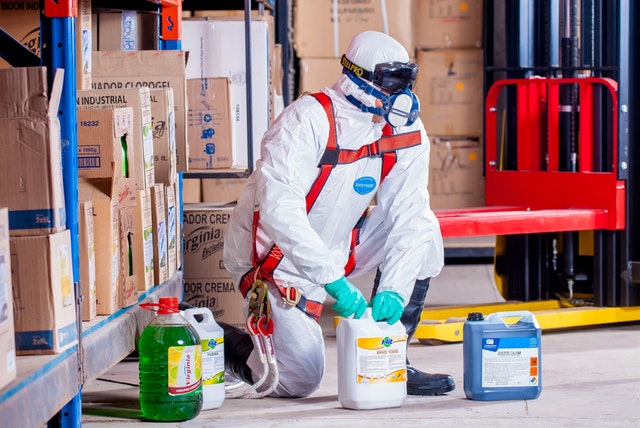 image of man working with chemicals
