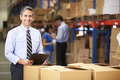 image of business owner in warehouse