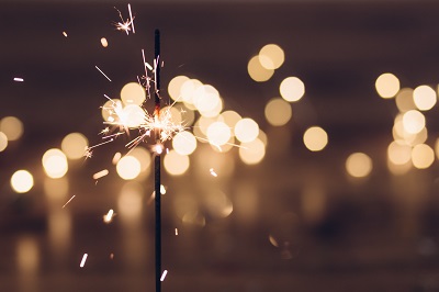 image of sparkler celebrating new years