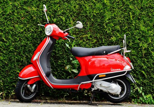 a motorcycle parked on the side of a road